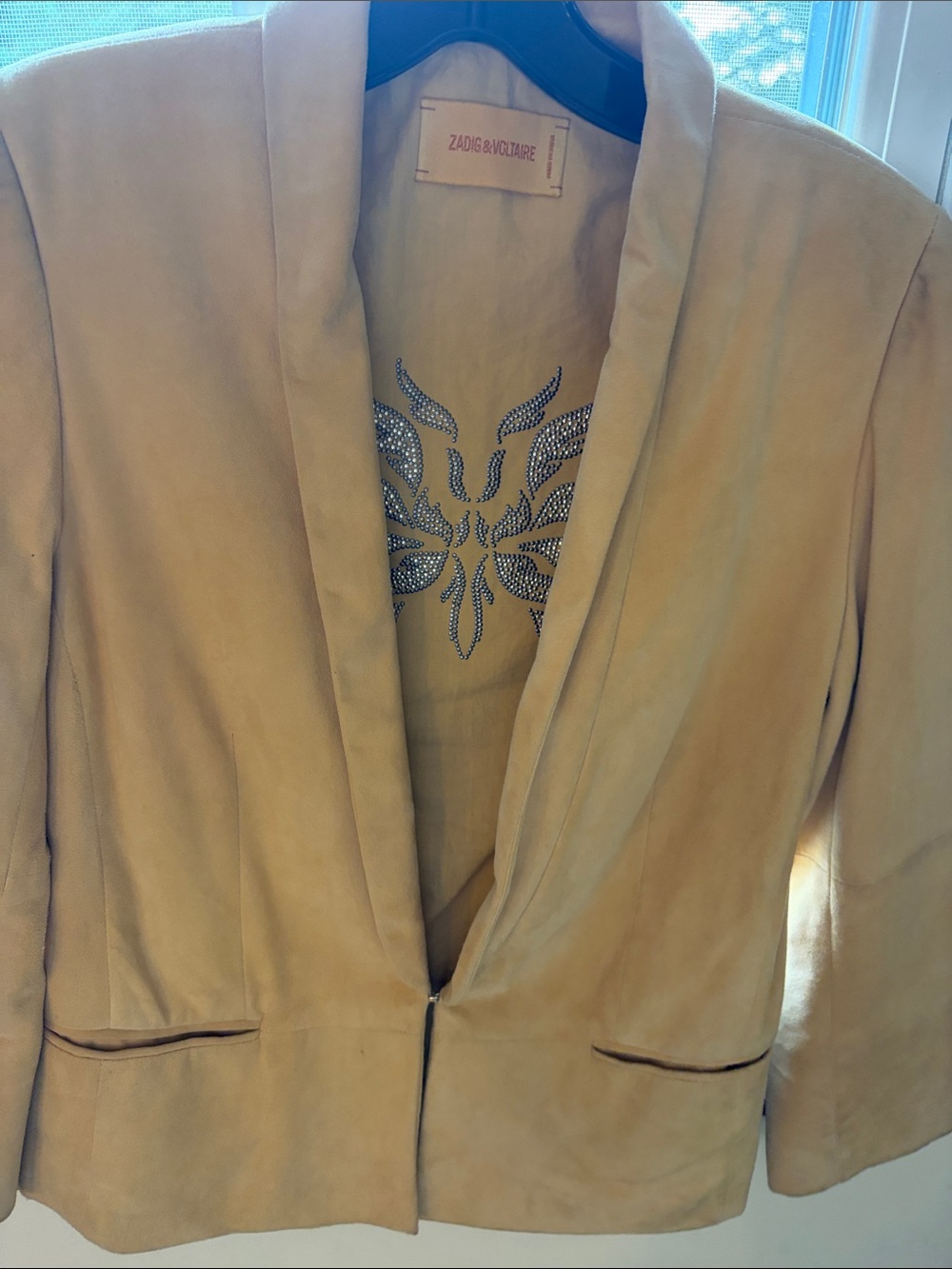 Zadig & VoltaireYellow Suede Open-Front Women's Jacket